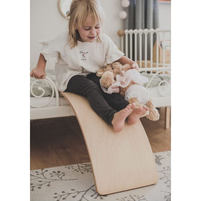 Balance Board - Placa De Echilibru Din Lemn Natur Pentru Copii, Meowbaby Pjb89941