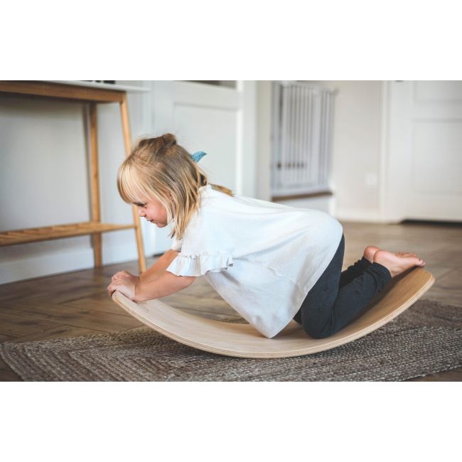 Balance Board - Placa De Echilibru Din Lemn Natur Pentru Copii, Meowbaby Pjb89941