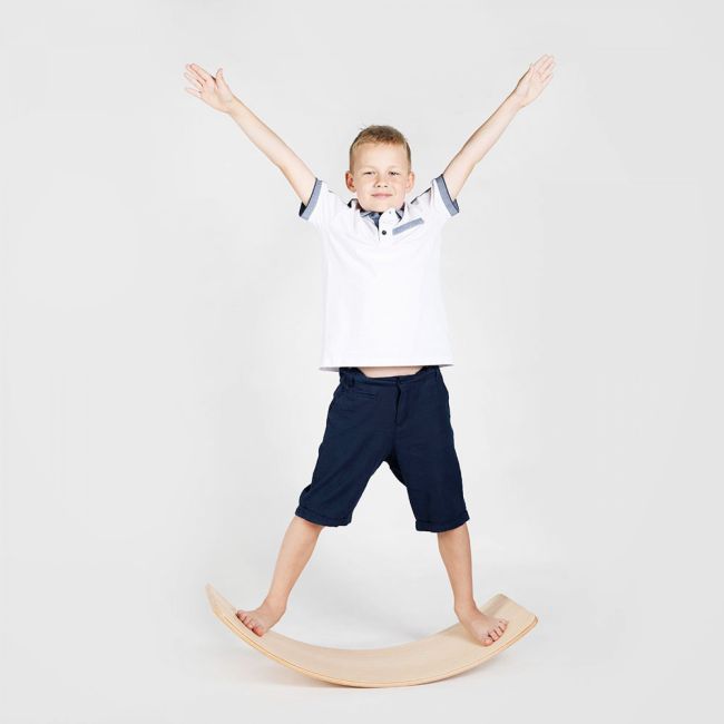 Balance Board - Placa De Echilibru Din Lemn Natur Pentru Copii, Meowbaby Pjb89941