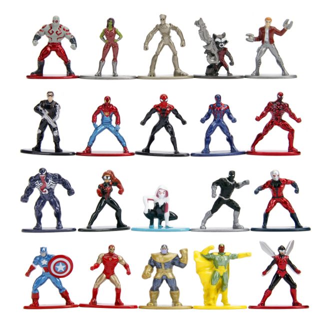 SET 20 DE FIGURINE METALICE CU EROII MARVEL SI FIGURINA BLACK PANTHER INCLUSA VIV253225006