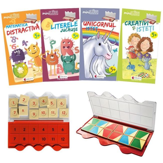 Set joc educativ LUK, varsta 5 ani, Matematica, limba romana, logica si creativitate Editura Kreativ EK6151 BBJEK6151_Initiala
