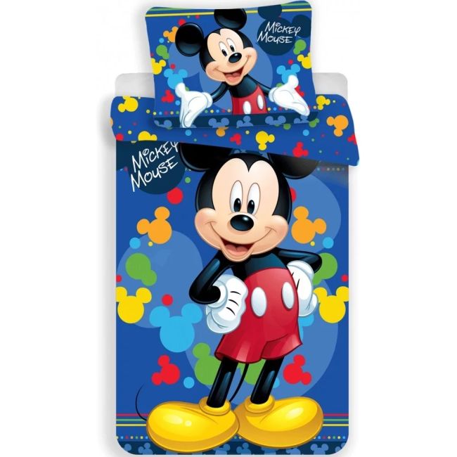 Set lenjerie pat copii Mickey Mouse 140x200 + 70x90 SunCity JFK018392 BBJJFK018392_Albastru