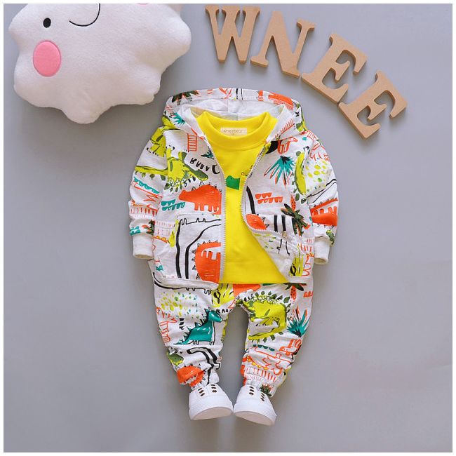 Trening pentru baietei cu bluza galbena - Dino Land LIQQH-1-R1