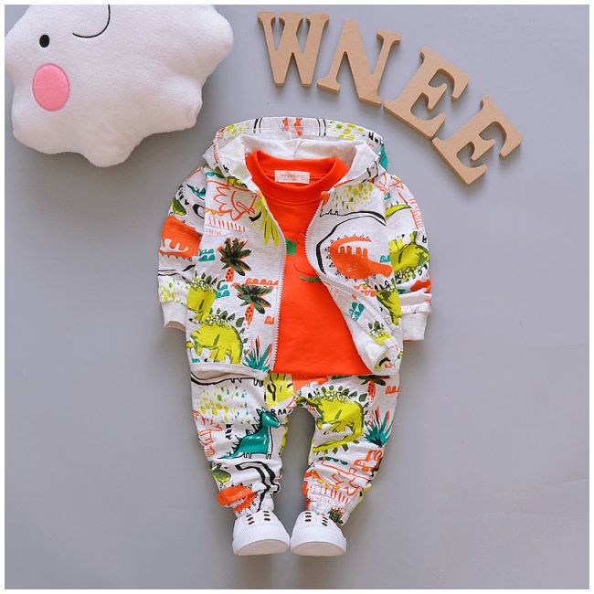 Trening pentru baietei cu bluza portocalie - Dino Land LIQQH-3-R1