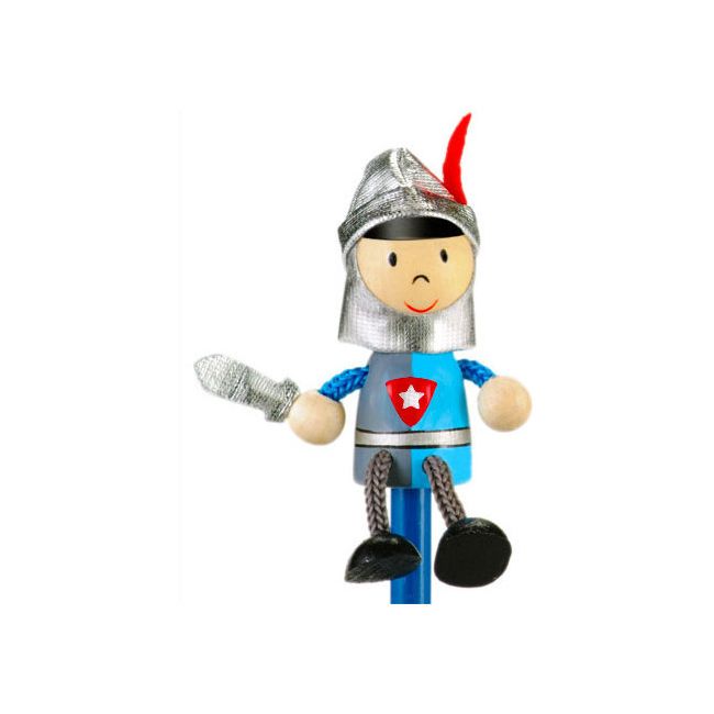 Creion cu figurina lemn Cavaler Fiesta Crafts FCP-5033 BBJFCP-5033_Initiala