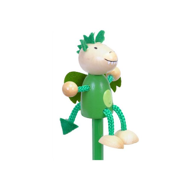 Creion cu figurina lemn Dragonul Verde Fiesta Crafts FCP-5165 BBJFCP-5165_Initiala