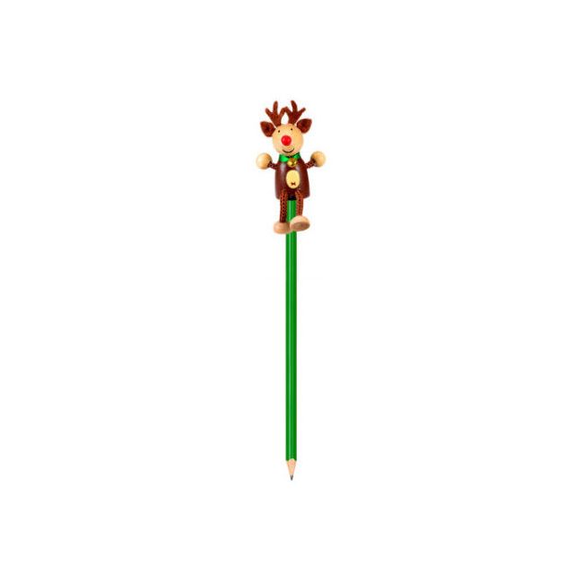 Creion cu figurina lemn Ren Fiesta Crafts FCP-5166 BBJFCP-5166_Initiala
