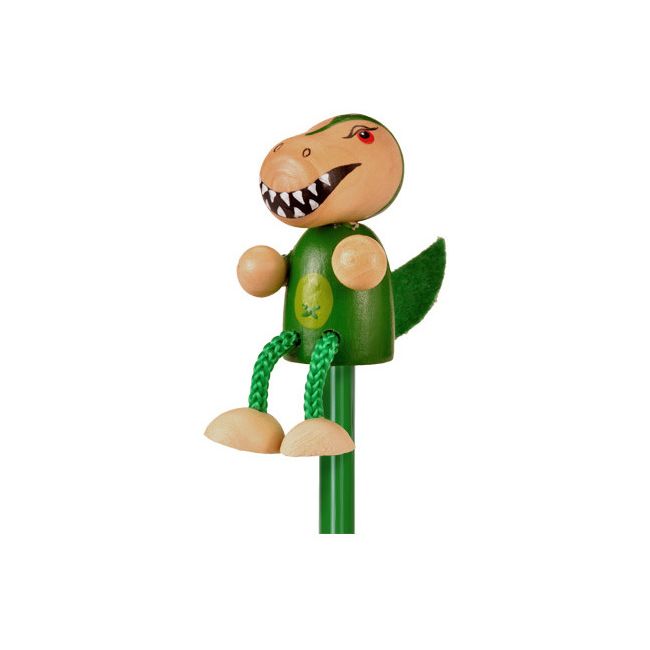Creion cu figurina lemn T-Rex Fiesta Crafts FCP-5163 BBJFCP-5163_Initiala