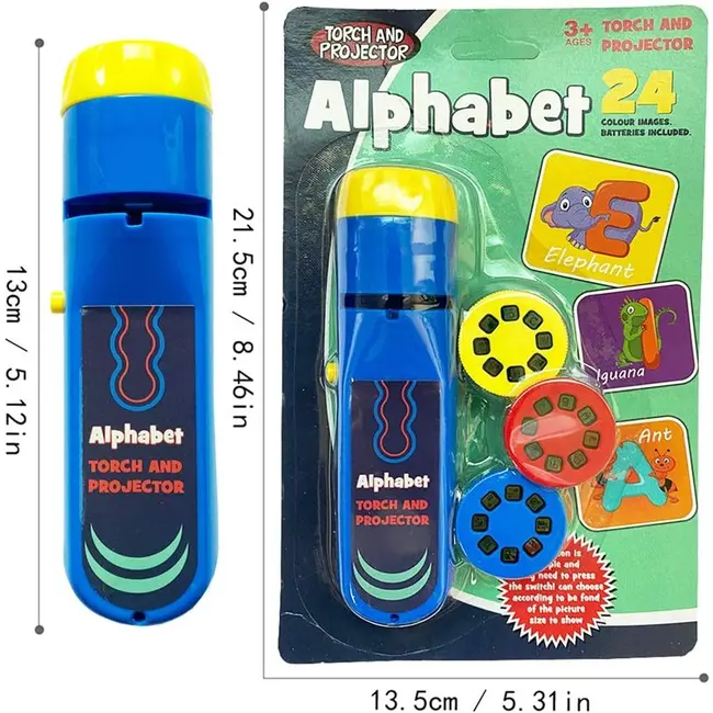 Lanterna proiector cu 3 diapozitive Alfabet Bambinice BN016 BBJBN016_Initiala