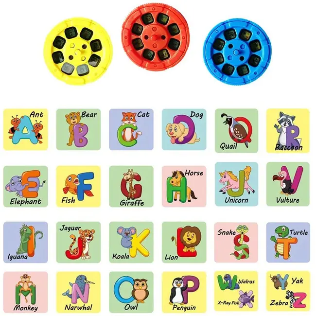 Lanterna proiector cu 3 diapozitive Alfabet Bambinice BN016 BBJBN016_Initiala