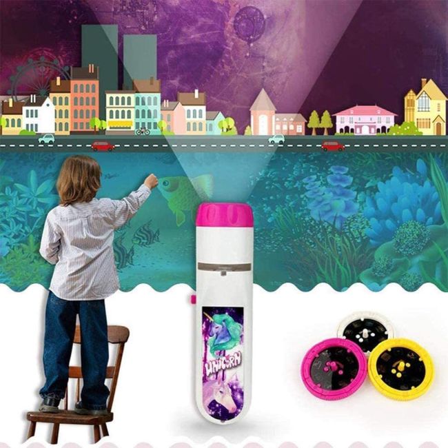 Lanterna proiector cu 3 diapozitive Unicorni Bambinice BN020 BBJBN020_Initiala
