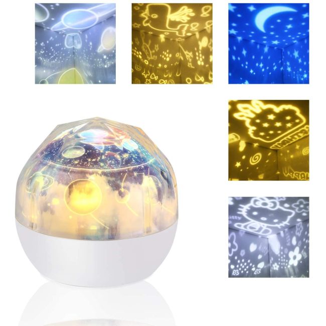 Lampa de veghe si Proiector Diamond  Bambinice BN023 BBJBN023_Alb