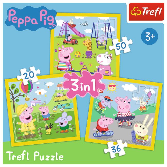 PUZZLE TREFL 3IN1 PEPPA PIG O ZI ANIVERSARA VIV34849