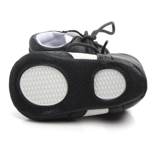 Pantofiori eleganti baieteti alb cu negru 3-6 luni - IDD0772-1-r1.3-6 luni
