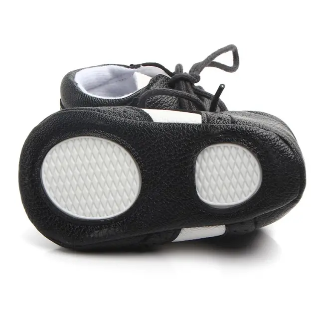 Pantofiori eleganti baieteti alb cu negru ch0772-1-va7