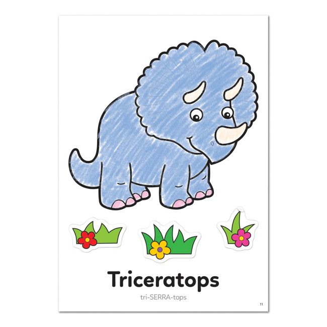 Carte de colorat cu activitati in limba engleza si abtibilduri Dinozaur DINOSAUR - ORCB09