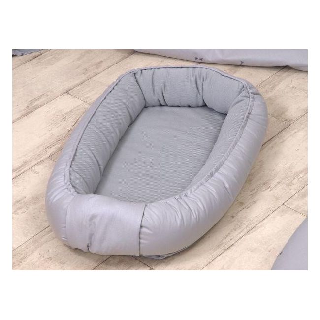 Amy - Suport De Dormit Babynest, Reversibil, 70x45 Cm, Pure Tricot Gri Pjb80590