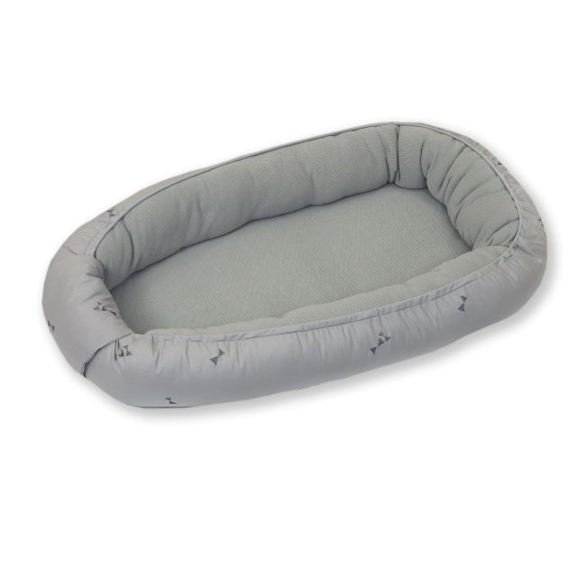 Amy - Suport De Dormit Babynest, Reversibil, 70x45 Cm, Pure Tricot Gri Pjb80590