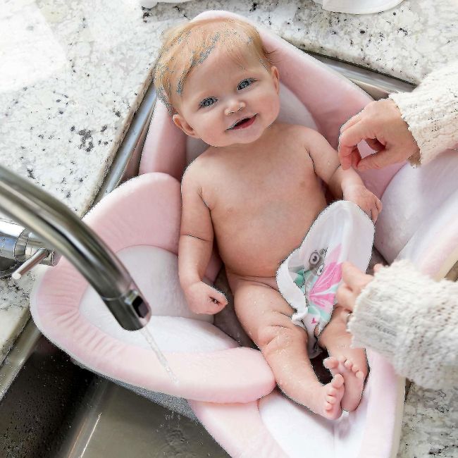 Cadita de plus si salteluta de joaca Lotus BloomingBath BB105L BBJBB105L_Roz Deschis/Alb/Gri