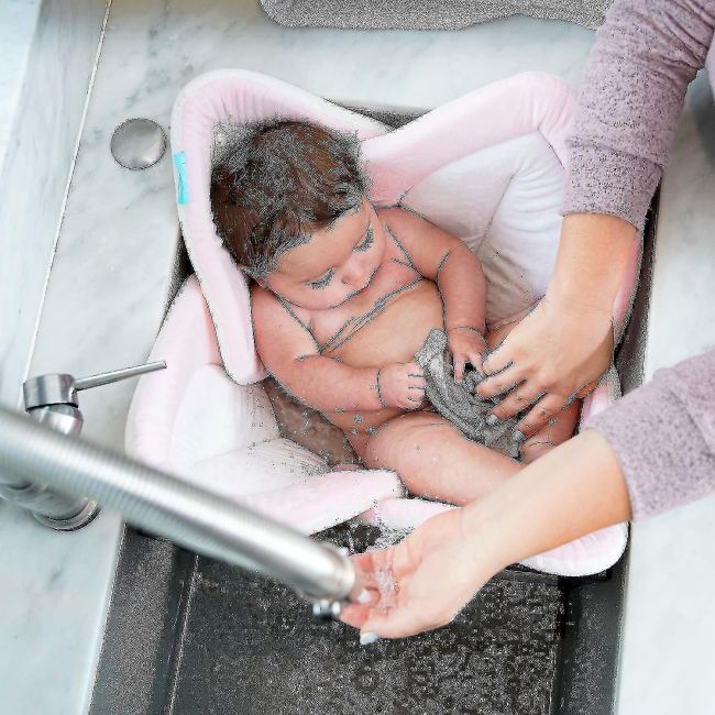 Cadita de plus si salteluta de joaca Lotus BloomingBath BB105L BBJBB105L_Roz Deschis/Alb/Gri