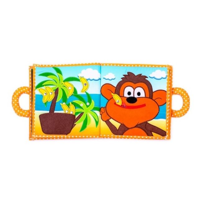 Carticica cu activitati Piqipi - Quiet book Monkey Edition - SOLPIQ9495