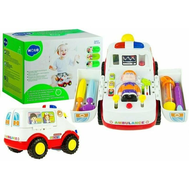 Hola Toys - Ambulanta cu accesorii, cu lumini si sunete BYN1818962719262
