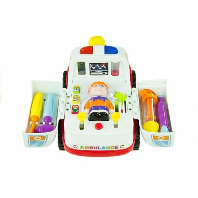 Hola Toys - Ambulanta cu accesorii, cu lumini si sunete BYN1818962719262