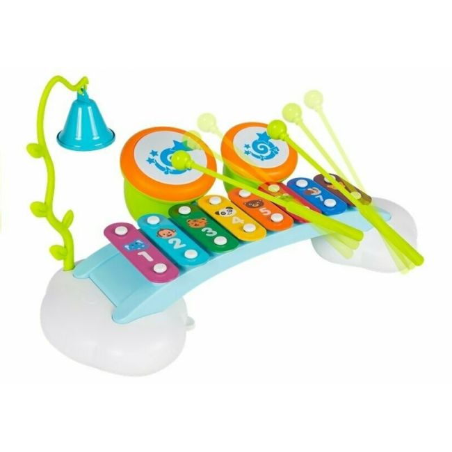Hola Toys - Jucarie bebelusi, Xilofon, cu doua tobe BYN1818910906164