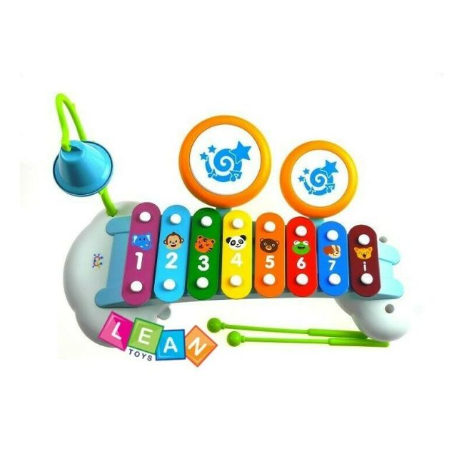 Hola Toys - Jucarie bebelusi, Xilofon, cu doua tobe BYN1818910906164