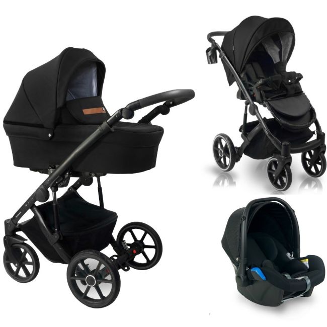 Carucior copii 3 in 1, reversibil, 0-36 luni, Bexa Line Black PJBL6