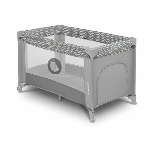 Lionelo - Patut pliant cu un nivel Stefi Concrete din Metal, Poliester, 120x60 cm, Gri BYNLO-STEFI_GREY_MULTICOLOR