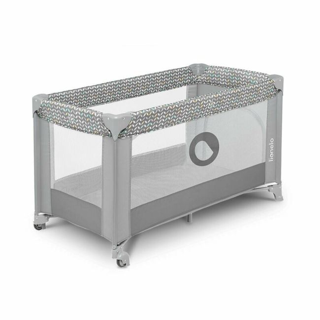 Lionelo - Patut pliant cu un nivel Stefi Concrete din Metal, Poliester, 120x60 cm, Gri BYNLO-STEFI_GREY_MULTICOLOR