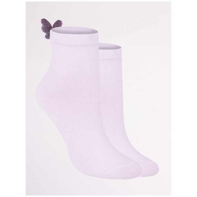 Sosete albe pentru fetite - Aripioare sclipitoare SK-69