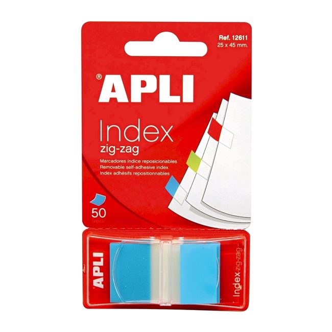 Index Apli, autoadeziv zig-zag,  24 x 45 mm, albastru - BPTCAL012611