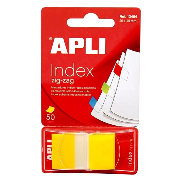 Index Apli, autoadeziv zig-zag,  24 x 45 mm, galben - BPTCAL012610