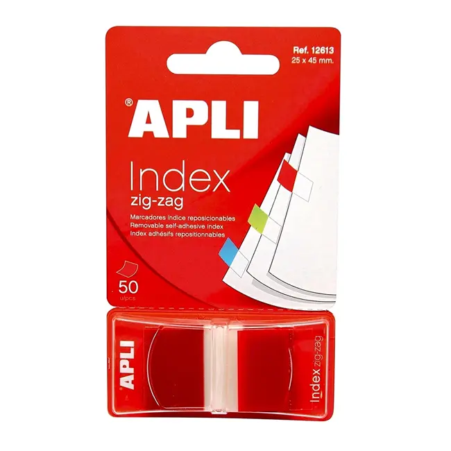 Index Apli, autoadeziv zig-zag,  24 x 45 mm, rosu - BPTCAL012613