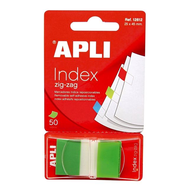 Index Apli, autoadeziv zig-zag,  24 x 45 mm, verde - BPTCAL012612