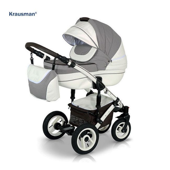 Krausman - Carucior 3 in 1 Sendo White-Light Brown - KRAUS-1430