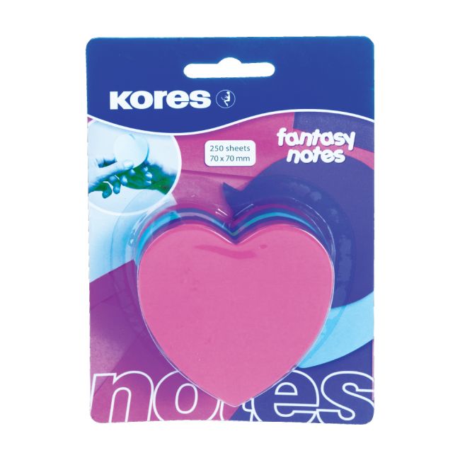 Notite adezive, Kores, inima, 250 file, multicolor - BPTCKS879033