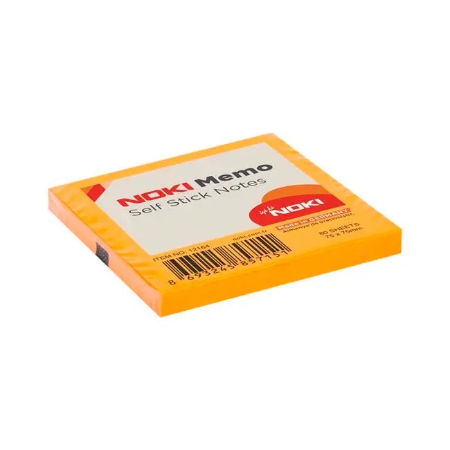 Notite adezive, Noki, portocaliu, 75 x 75 mm, 100 file/set - BPTCDY000247