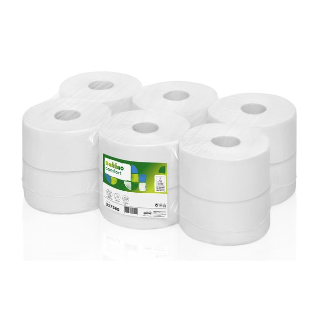 Rezerva hartie igienica derulare centrala Wepa Comfort, 2 straturi, 180 m/rola, 12 role/bax - BPTCWP003004