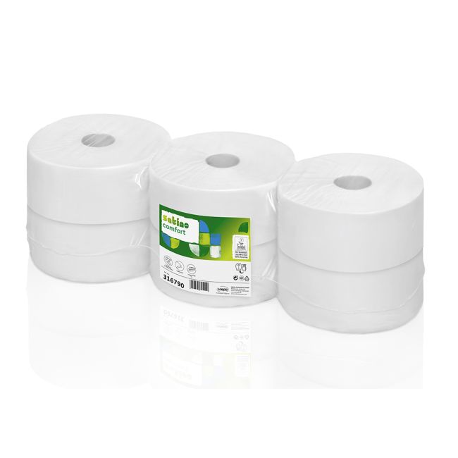 Rezerva hartie igienica Wepa Jumbo Comfort, alba, 2 straturi, 320 m/rola, 6 role/bax - BPTCWP003000