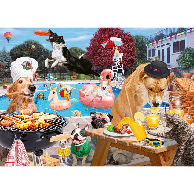 PUZZLE CATEI LA PISCINA, 1000 PIESE - ARTRVSPA16810