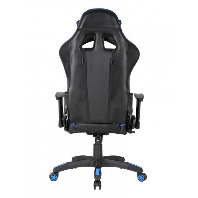 Scaun gaming gn90 silverstone, suport lombar, perna tetiera, cotiere reglabile, rotativ, mecanism multiblock, 150 kg, negru/albastru drm4283