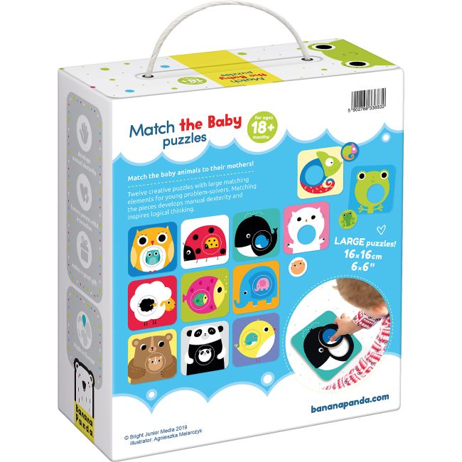 Joc asociere Mama si Puiul, 24 piese, 16x16cm Banana Panda BP33683 BBJBP33683_Initiala
