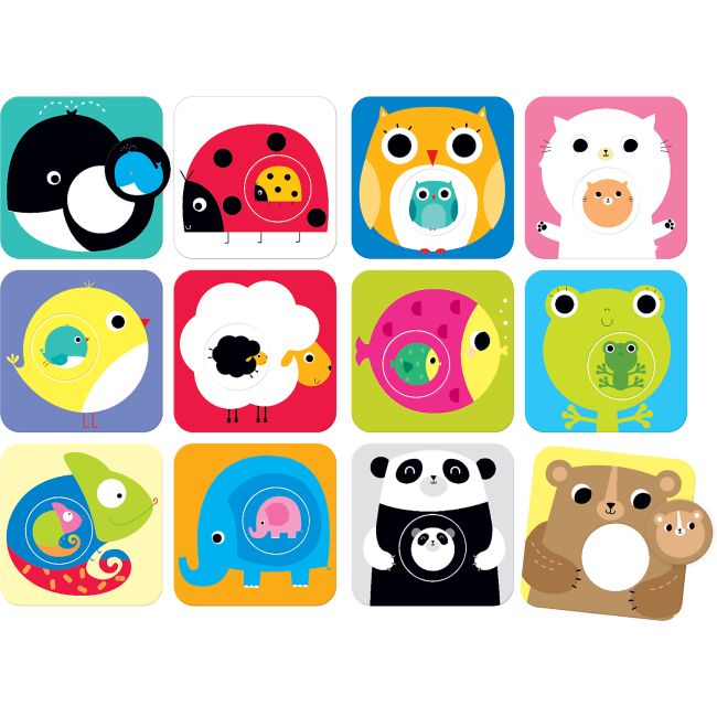 Joc asociere Mama si Puiul, 24 piese, 16x16cm Banana Panda BP33683 BBJBP33683_Initiala