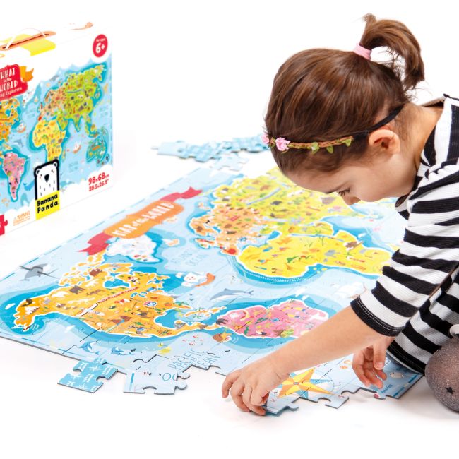Puzzle Descopera lumea - Tinerii exploratori, 168 piese, 98x68cm Banana Panda BP33672 BBJBP33672_Initiala