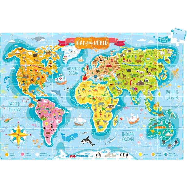 Puzzle Descopera lumea - Tinerii exploratori, 168 piese, 98x68cm Banana Panda BP33672 BBJBP33672_Initiala
