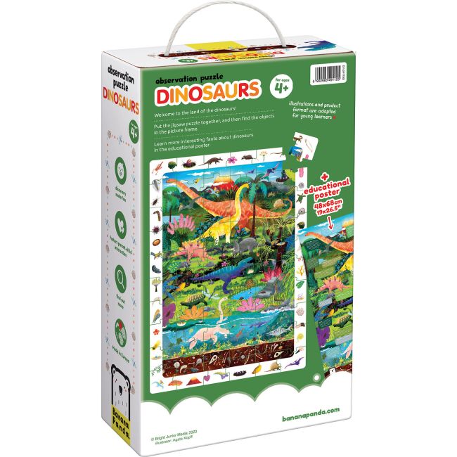Puzzle Dinozauri 60 piese, 48x68cm Banana Panda BP49112 BBJBP49112_Initiala