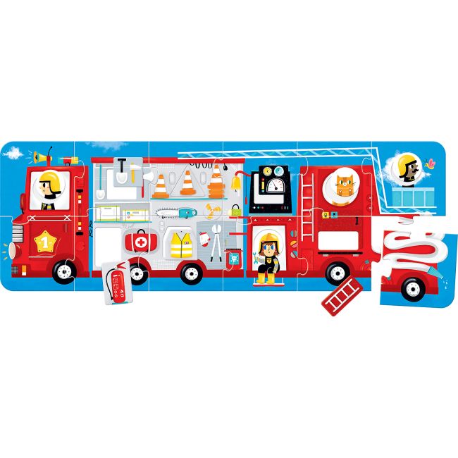 Puzzle Masina de pompieri, 23 piese, 98x33cm Banana Panda BP49044 BBJBP49044_Initiala